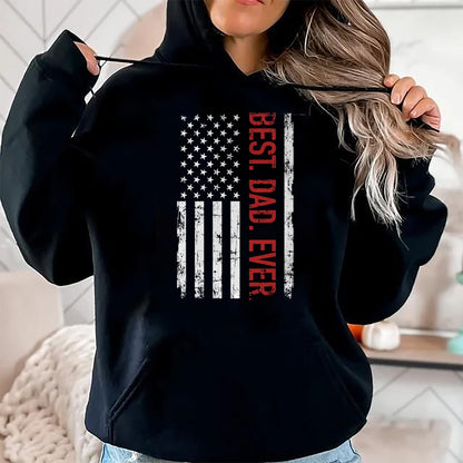 Gift for Dad Shirt, Funny Dad Unisex T-Shirt/Hoodie/Sweatshirt HLT00 – Best dad ever US american flag gift for father_s day Short Sleeve T-Shirt