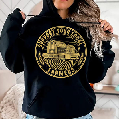 Best Farmer Life Shirt, Funny Farmer UnisexT-Shirt/Hoodie/Sweatshirt HLT00 - Vintage Support Your Local Farmers Farming Farm Farmer T-Shirt (3)