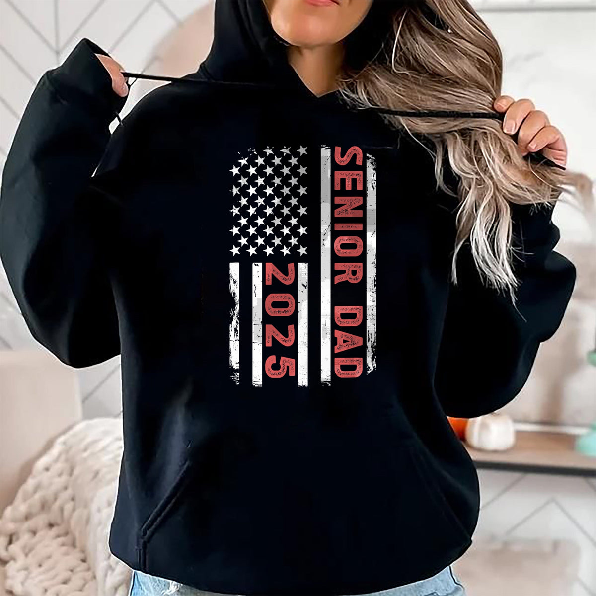 Gift for Dad Shirt, Funny Dad Unisex T-Shirt/Hoodie/Sweatshirt HLT00 – Senior Dad 2025 US Flag Class Of 2025 Dad Of Senior 2025 T-Shirt