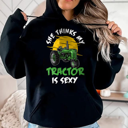 Best Farmer Life Shirt, Funny Farmer UnisexT-Shirt/Hoodie/Sweatshirt HLT00 - she thinks my tractor is sexy Design perfect for any farmer T-Shirt