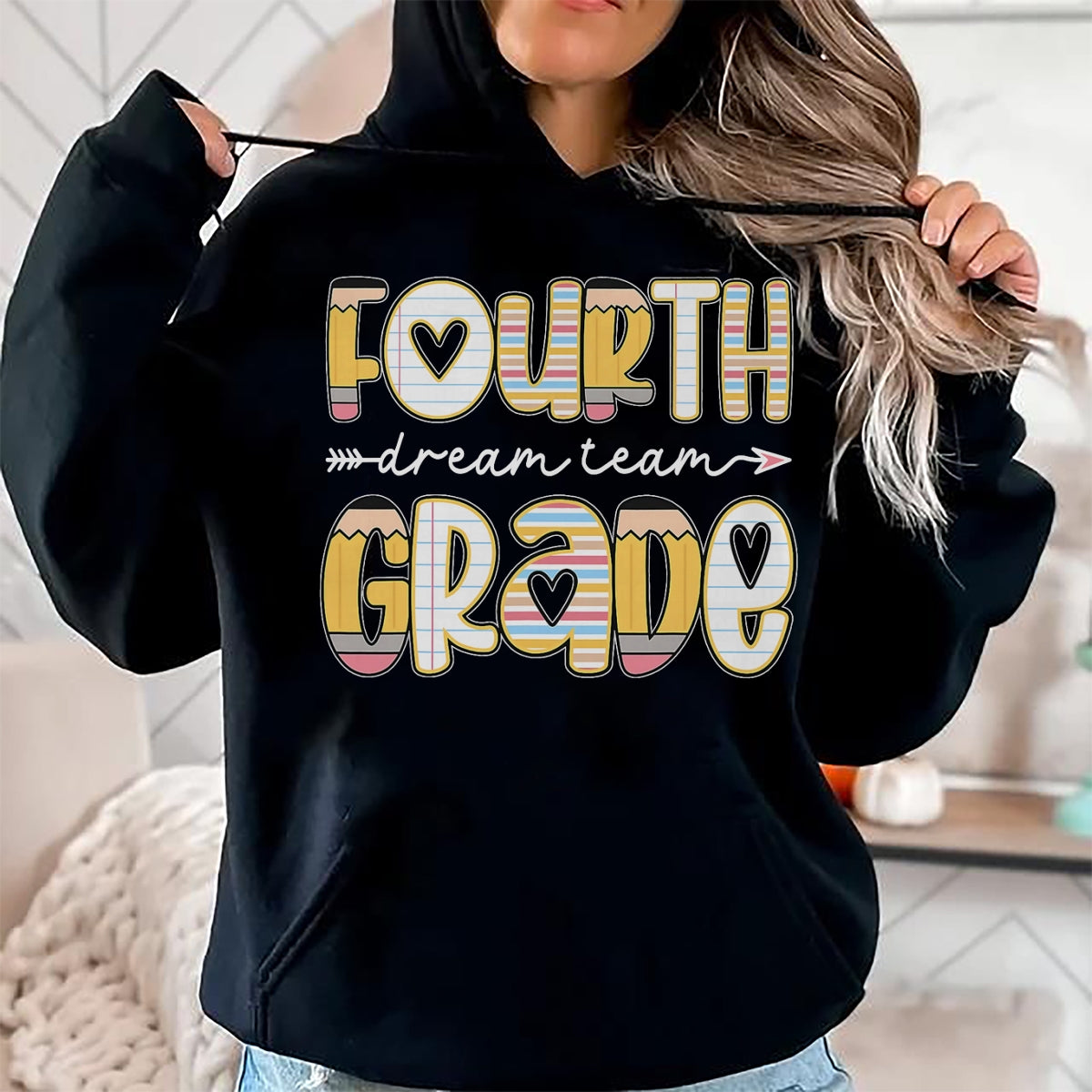 Best Teacher Shirt, Funny Teacher UnisexT-Shirt/Hoodie/Sweatshirt HLT00 - 4th Grade Dream Team Back to School Teacher Student Kids T-Shirt