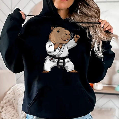 Cute Capybara Shirt, Funny Capybara Unisex T-Shirt/Hoodie/Sweatshirt HLT00 - Martial Arts Capybara Funny Karate Taekwondo Jiu Jitsu Judo T-Shirt