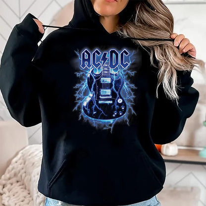 Guitar Lover Shirt, Funny Guitar UnisexT-Shirt/Hoodie/Sweatshirt HLT00 - ACDC - Lightning Guitar T-Shirt