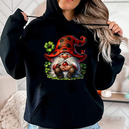 Gift for Mom Shirt, Funny Mom Unisex T-Shirt/Hoodie/Sweatshirt HLT00 - Ladybug Gnome For Lucky Mom And Dad Life With Shamrocks T-Shirt
