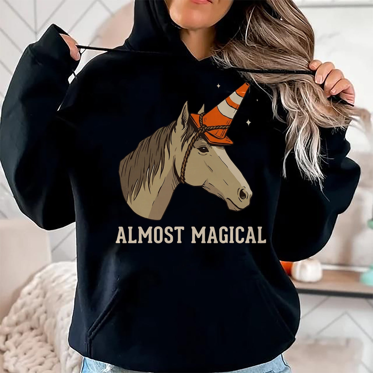 Best Horse Lover Shirt , Funny Horse UnisexT-Shirt/Hoodie/Sweatshirt HLT00 - Almost Magical Funny Horse Traffic Cone Unicorn T-Shirt