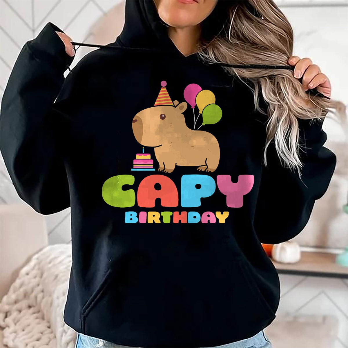 Cute Capybara Shirt, Funny Capybara Unisex T-Shirt/Hoodie/Sweatshirt HLT00 - Capy Birthday Capybara Lover Funny Rodent Animal Bday Party T-Shirt