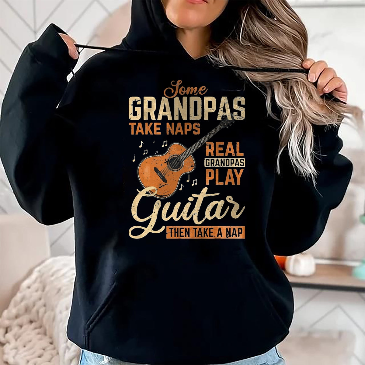 Guitar Lover Shirt, Funny Guitar UnisexT-Shirt/Hoodie/Sweatshirt HLT00 - Real Grandpas Play Guitar Then Take Nap Funny Guitarist T-Shirt, Men, Black, 3X-Large