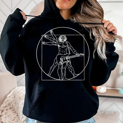 Guitar Lover Shirt, Funny Guitar UnisexT-Shirt/Hoodie/Sweatshirt HLT00 - Guitar Da Vinci Vitruvian Man Guitar Player Musicians T-Shirt