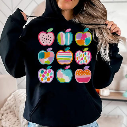 Best Teacher Shirt, Funny Teacher UnisexT-Shirt/Hoodie/Sweatshirt HLT00 - Preppy Art Apples Back to School Teacher Student Cute Apple T-Shirt