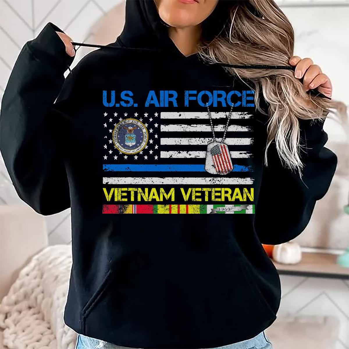 Proud Veteran Shirt, Funny Veteran UnisexT-Shirt/Hoodie/Sweatshirt HLT00 - Men U.S Air Force Vietnam Veteran, USAF Veteran Flag Vintage T-Shirt