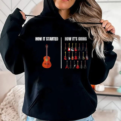 Guitar Lover Shirt, Funny Guitar UnisexT-Shirt/Hoodie/Sweatshirt HLT00 - How It Started How It’s Going Music Musician Funny Guitar T-Shirt