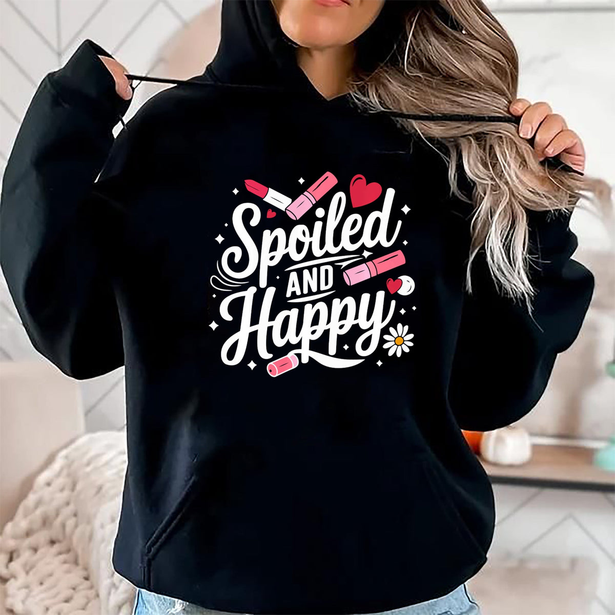 Best Wife Shirt, Wife and Husband Unisex T-Shirt/Hoodie/Sweatshirt HLT00 - Gift for wife T shirt, spoiled wife   Spoiled Wife Spoiled And Happy Sweatshirt