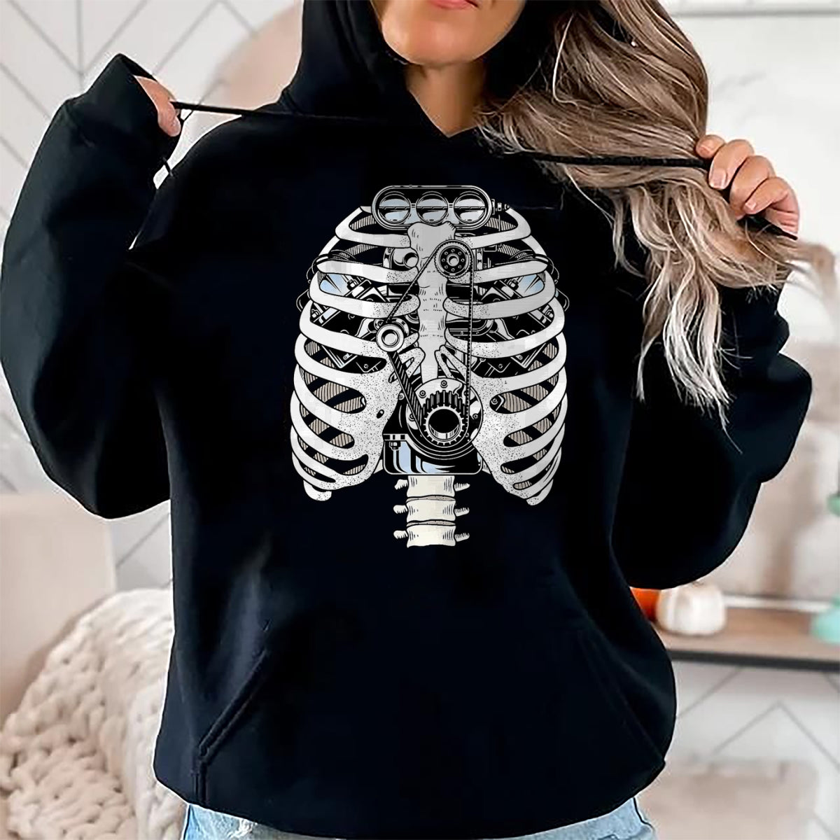 Best Mechanic Life Shirt, Funny Mechanic UnisexT-Shirt/Hoodie/Sweatshirt HLT00 - Car Mechanic Halloween Graphic Engineer Skeleton Mechanics T-Shirt, Men, Black, XX-Large