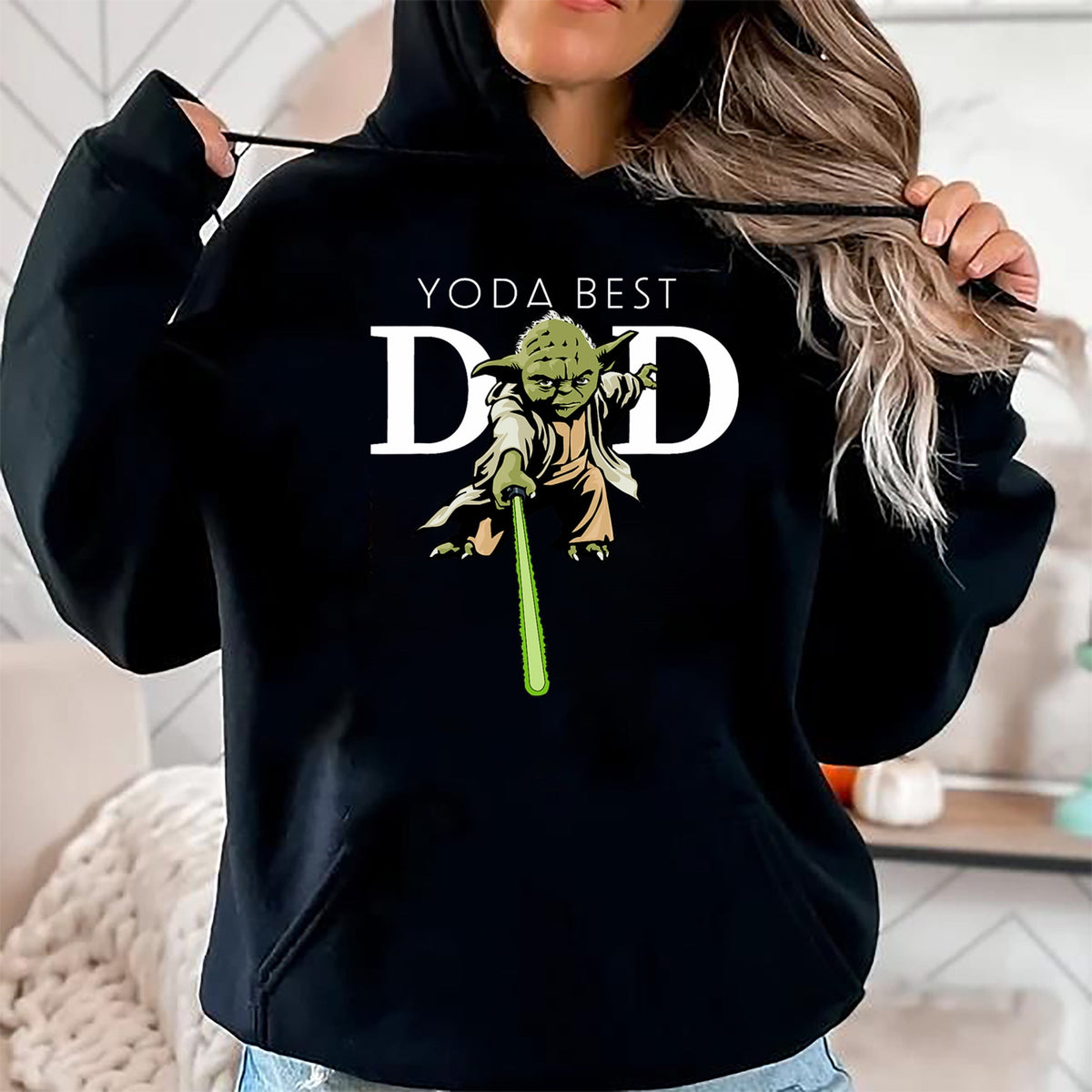 Gift for Dad Shirt, Funny Dad Unisex T-Shirt/Hoodie/Sweatshirt HLT00 – \Star Wars Yoda Lightsaber Best Dad Father_s Day T-Shirt