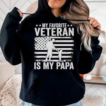Proud Veteran Shirt, Funny Veteran UnisexT-Shirt/Hoodie/Sweatshirt HLT00 - Veterans Day Military My Favorite Veteran Is My Papa Kids T-Shirt