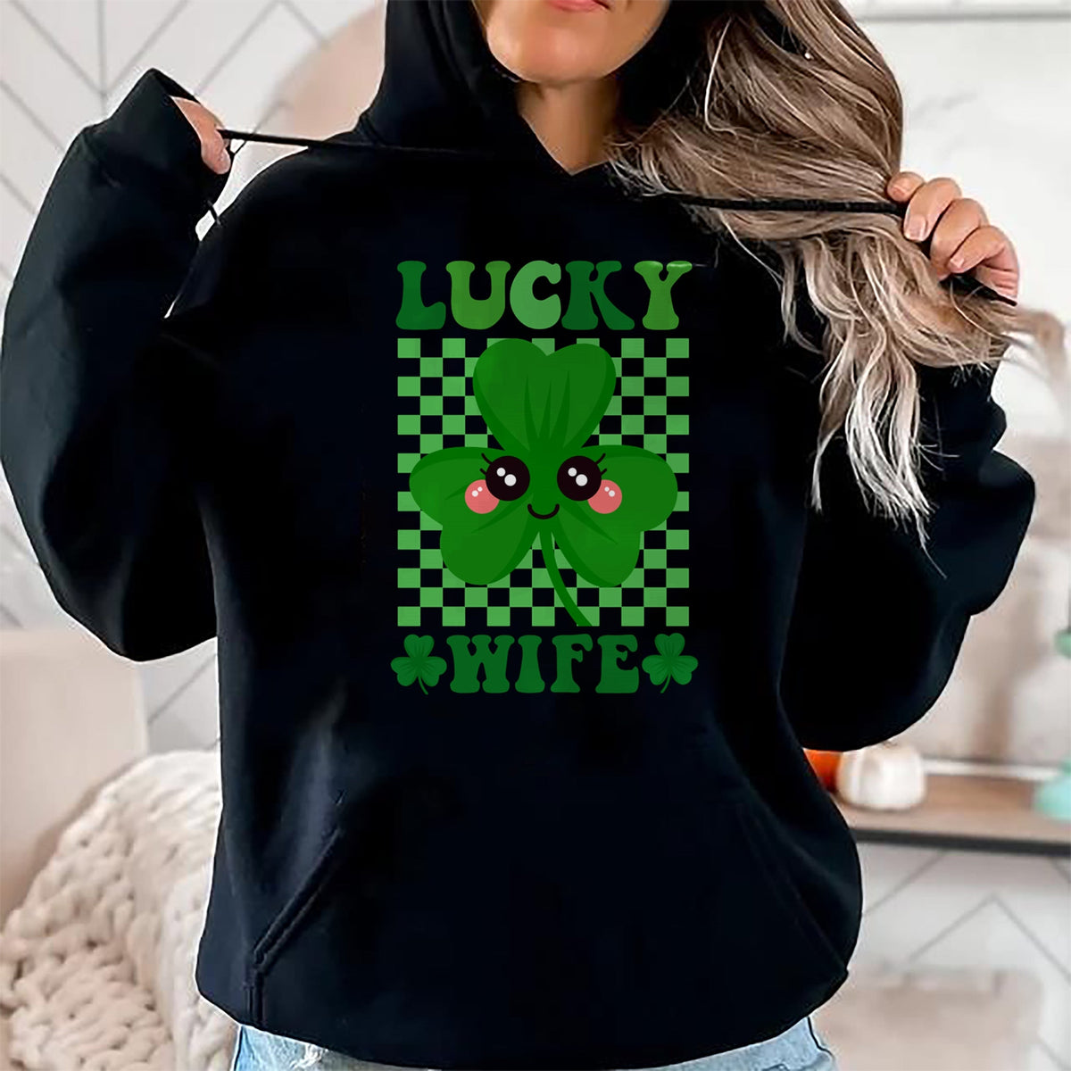 Best Wife Shirt, Wife and Husband Unisex T-Shirt/Hoodie/Sweatshirt HLT00 - Gift for wife T shirt, lucky wife   Lucky Wife Rainbow St Patricks Day Lucky Wife Long Sleeve T-Shir (2)
