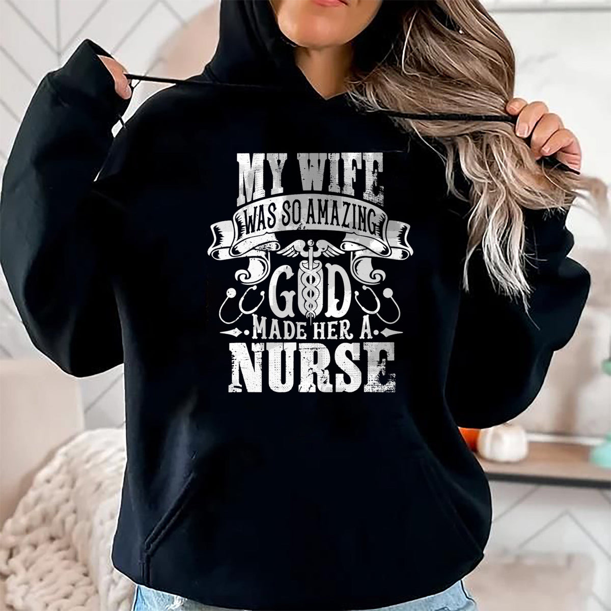 Funny Nurse Shirt, Nurse Unisex T-Shirt/Hoodie/Sweatshirt HLT00 - My Wife was so Amazing, God made her a Nurse T-Shirt