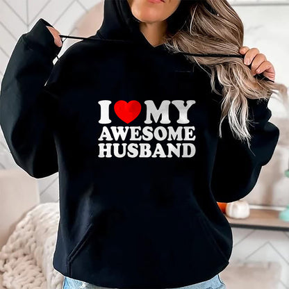 Best Wife Shirt, Wife and Husband Unisex T-Shirt/Hoodie/Sweatshirt HLT00 - I Love My Awesome Husband T-Shirt (1)
