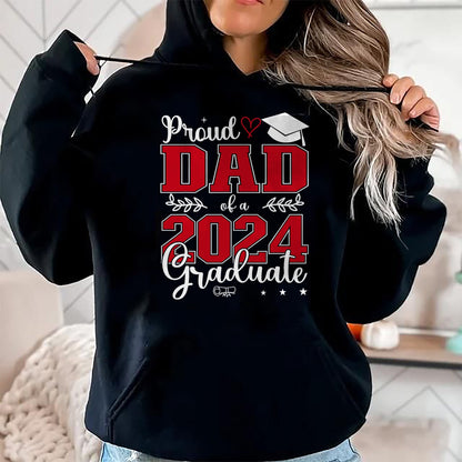 Gift for Dad Shirt, Funny Dad Unisex T-Shirt/Hoodie/Sweatshirt HLT00 – Proud Dad of a class of 2024 graduate for graduation T-Shirt