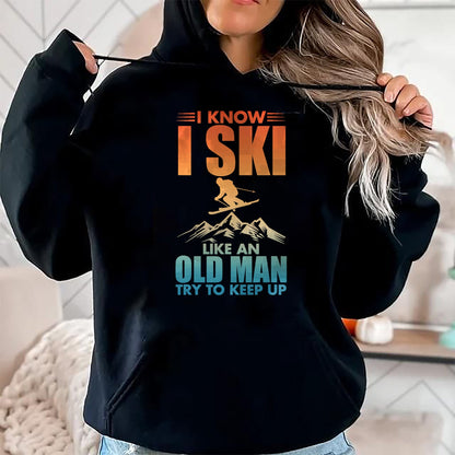 Best Grandpa Shirt, Proud Grandpa Unisex T-Shirt/Hoodie/Sweatshirt HLT00 -Best Ski Art For Grandpa Men Skiing Nordic Skier Skiing T-Shirt