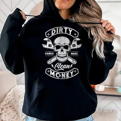 Best Mechanic Life Shirt, Funny Mechanic UnisexT-Shirt/Hoodie/Sweatshirt HLT00 - My Hands May Be Dirty But My Money is Clean Mechanic Repair T-Shirt (1)