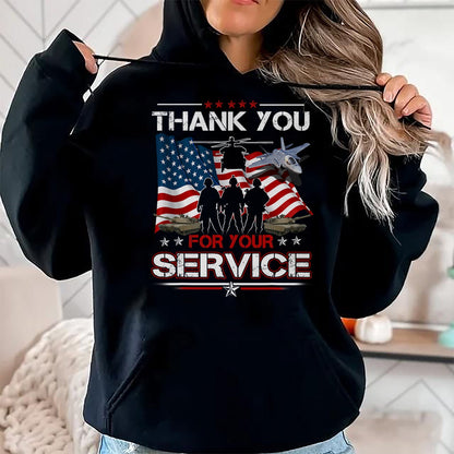 Proud Veteran Shirt, Funny Veteran UnisexT-Shirt/Hoodie/Sweatshirt HLT00 - Thank You for Your Service US Flag Patriotic Veterans Day T-Shirt
