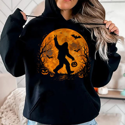 Best Thanksgiving Family Shirt , Funny Thanksgiving UnisexT-Shirt/Hoodie/Sweatshirt HLT00 - Spooky Halloween Bigfoot Pumpkin Funny Halloween Sasquatch T-Shirt