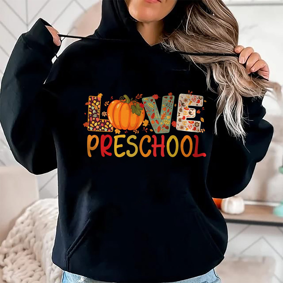 Best Thanksgiving Family Shirt , Funny Thanksgiving UnisexT-Shirt/Hoodie/Sweatshirt HLT00 - Love Preschool Happy Fall Thanksgiving Women Teacher T-Shirt