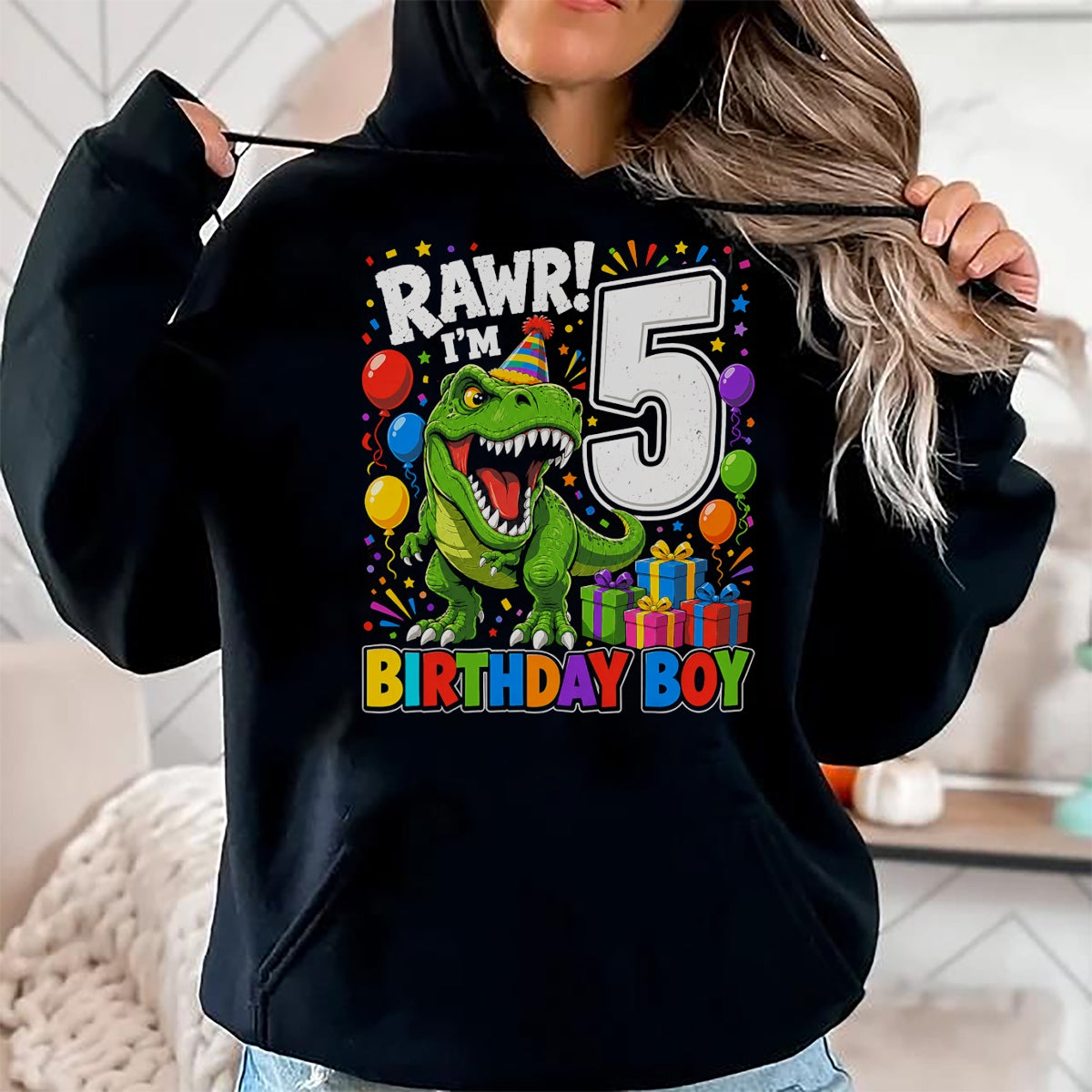 Best Dinosaur Lover Shirt, Funny Dinosaur UnisexT-Shirt/Hoodie/Sweatshirt HLT00 - Dinosaur 5th Five Rawr I_m 5 Birthday Boy T Rex Boys Gifts T-Shirt