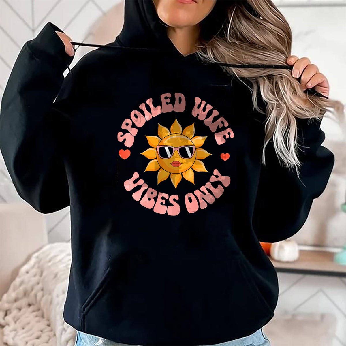 Best Wife Shirt, Wife and Husband Unisex T-Shirt/Hoodie/Sweatshirt HLT00 - Gift for wife T shirt, spoiled wife   Funny Wife Spoiled Wife Vibes Only Premium T-Shirt