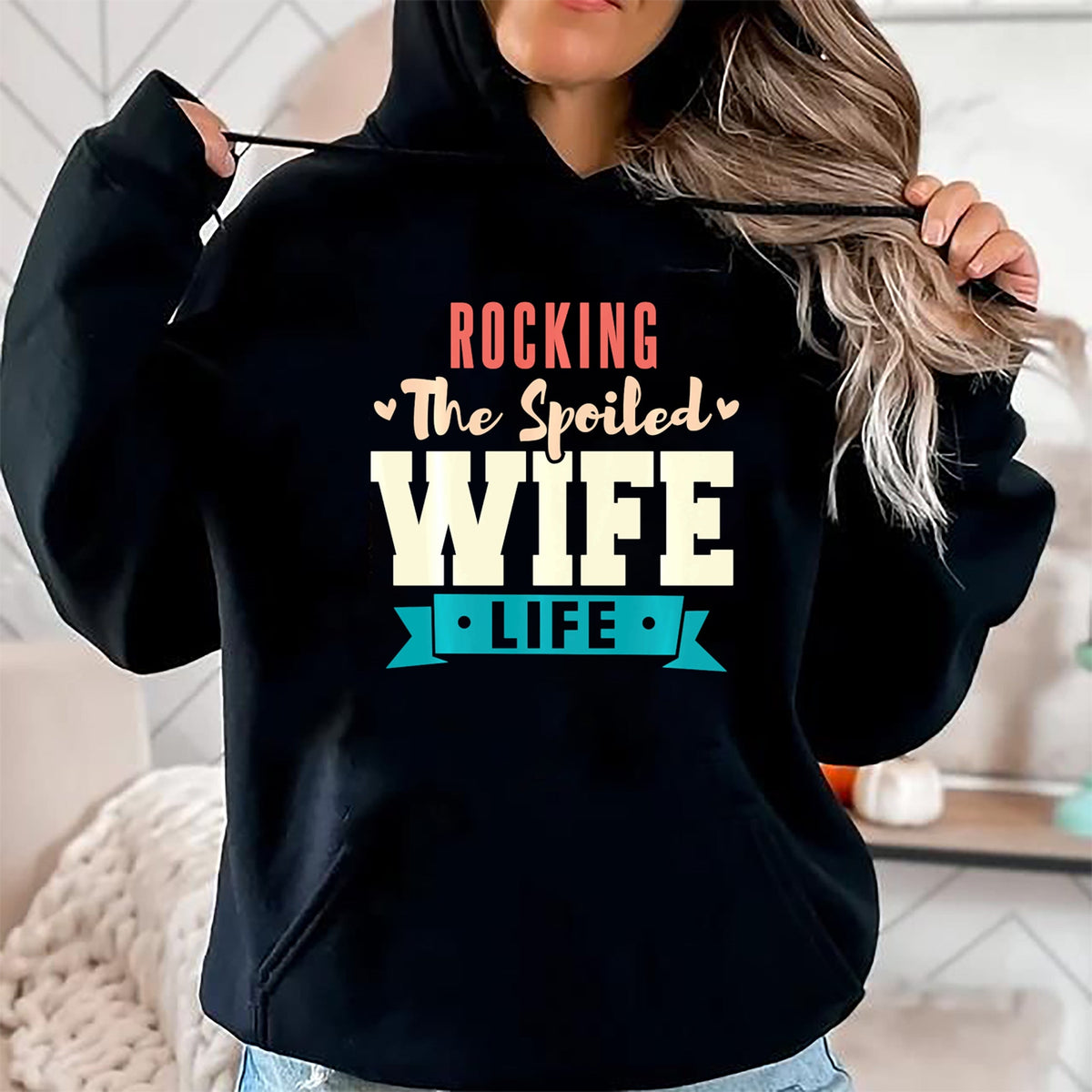 Best Wife Shirt, Wife and Husband Unisex T-Shirt/Hoodie/Sweatshirt HLT00 - Gift for wife T shirt, spoiled wife   Spoiled Wife Rocking The Spoiled Wife Life Long Sleeve T-Shirt