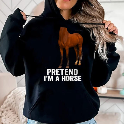 Best Horse Lover Shirt , Funny Horse UnisexT-Shirt/Hoodie/Sweatshirt HLT00 - Pretend I_m A Horse Funny Halloween Body Costume Horse T-Shirt, Men, Black, 3X-Large