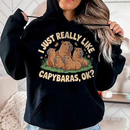 Cute Capybara Shirt, Funny Capybara Unisex T-Shirt/Hoodie/Sweatshirt HLT00 - Funny Bit of A Mess Capybara Meme Graphic for Women T-Shirt