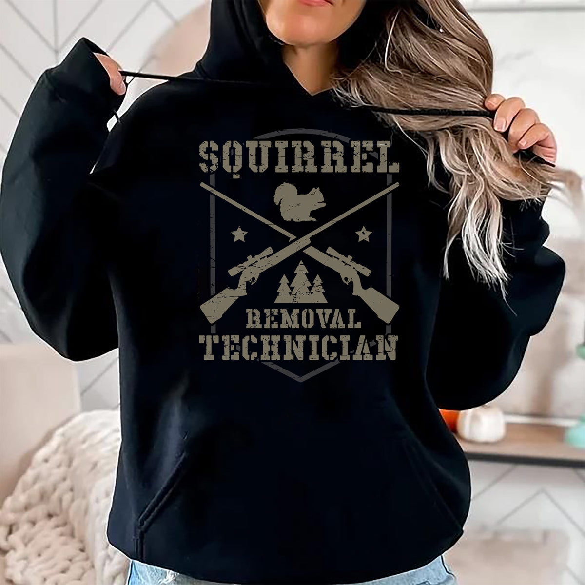 Funny Hunting Shirt, Gift For Hunting Lover Unisex T-Shirt/Hoodie/Sweatshirt HLT00 - Squirrel Removal Technician Squirrel Hunting Squirrel Hunter T-Shirt