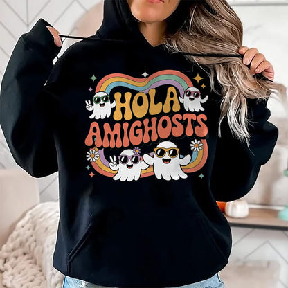 Best Teacher Shirt, Funny Teacher UnisexT-Shirt/Hoodie/Sweatshirt HLT00 - Hola Amighosts Ghost Funny Halloween Costume Spanish Groovy T-Shirt