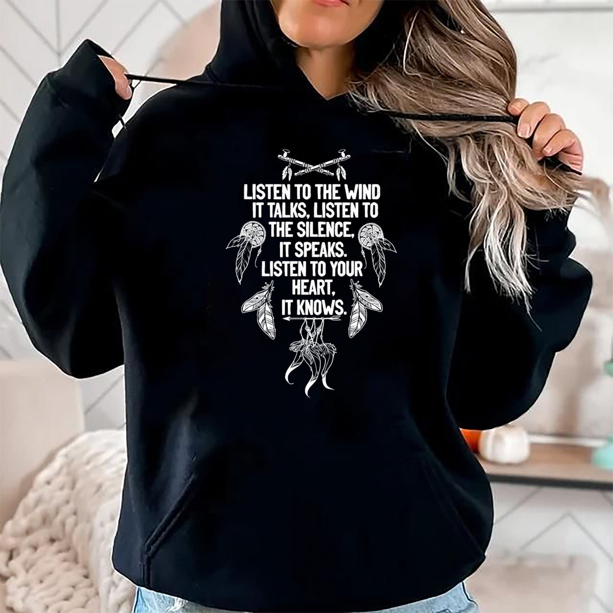 Native American T-Shirts, Vintage Native American Unisex T-Shirt/Hoodie/Sweatshirt HLT00 - Native American Dreamcatcher Poem Women