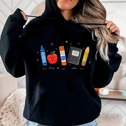 Best Teacher Shirt, Funny Teacher UnisexT-Shirt/Hoodie/Sweatshirt HLT00 - Cute School Supplies Back to School Teacher Student Doodle T-Shirt