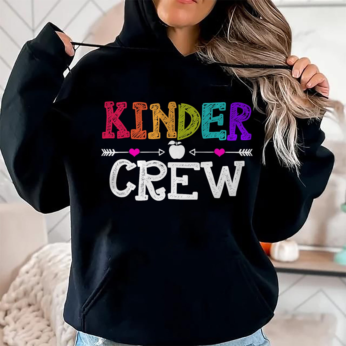 Best Teacher Shirt, Funny Teacher UnisexT-Shirt/Hoodie/Sweatshirt HLT00 - Kinder Crew Funny Kindergarten Teacher 1st Day of School T-Shirt