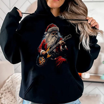 Guitar Lover Shirt, Funny Guitar UnisexT-Shirt/Hoodie/Sweatshirt HLT00 - Rock Guitar Santa Claus Playing Guitar - Funny Christmas T-Shirt