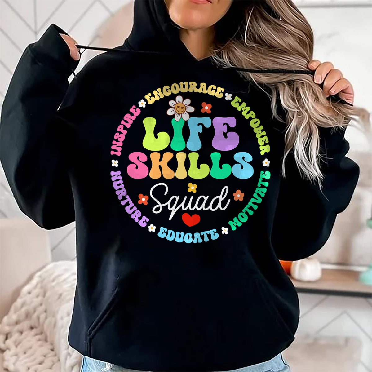 Best Teacher Shirt, Funny Teacher UnisexT-Shirt/Hoodie/Sweatshirt HLT00 - Groovy Life Skills Squad Teacher Special Ed SPED Team Crew T-Shirt