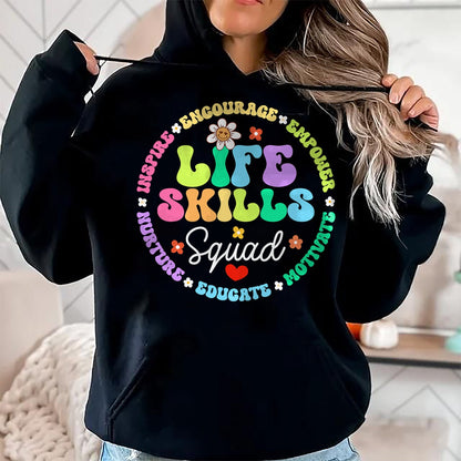 Best Teacher Shirt, Funny Teacher UnisexT-Shirt/Hoodie/Sweatshirt HLT00 - Groovy Life Skills Squad Teacher Special Ed SPED Team Crew T-Shirt