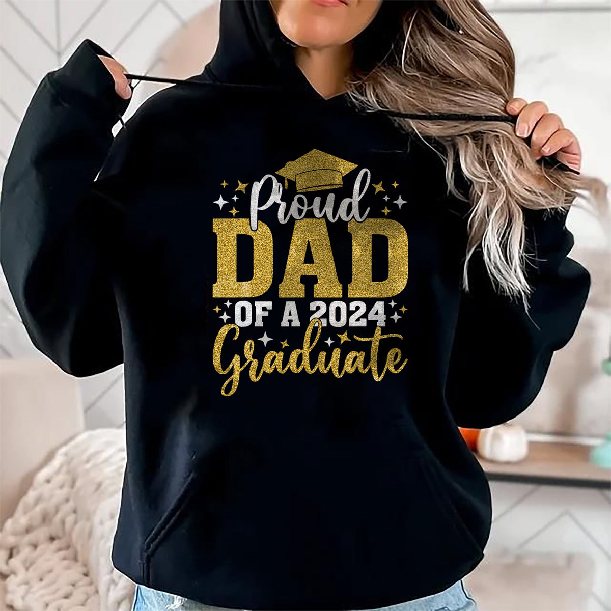 Gift for Dad Shirt, Funny Dad Unisex T-Shirt/Hoodie/Sweatshirt HLT00 – Dad Senior 2024 Proud Dad Of A Class Of 2024 Graduate T-Shirt
