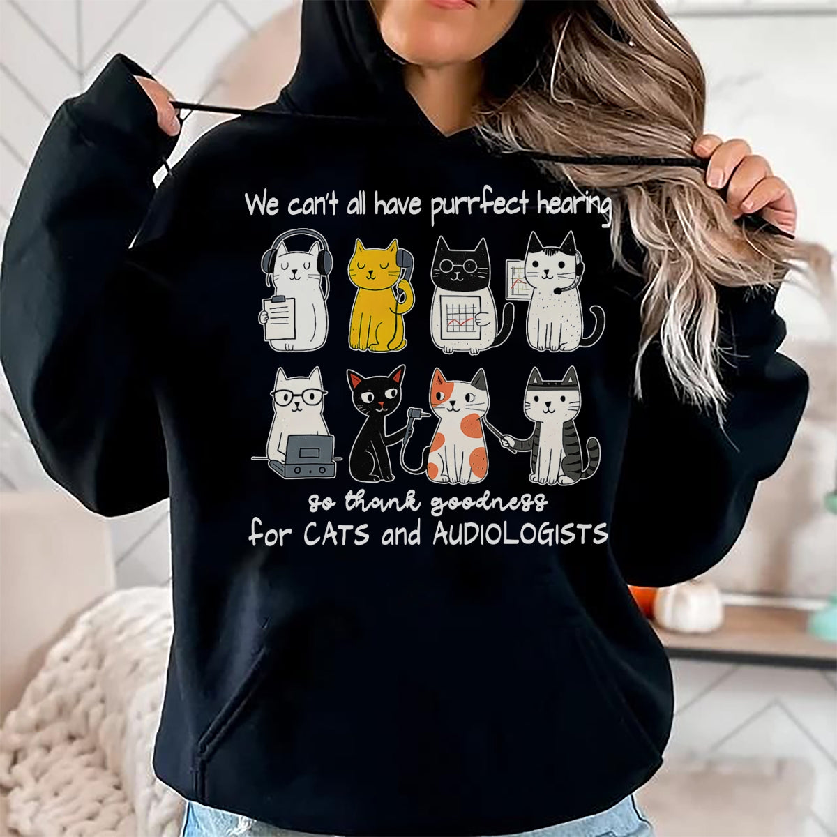 Best Doctor Shirt, Funny Doctor UnisexT-Shirt/Hoodie/Sweatshirt HLT00 - Cute Cat Audiology Ear Dr Audiologist Vestibular Therapist T-Shirt