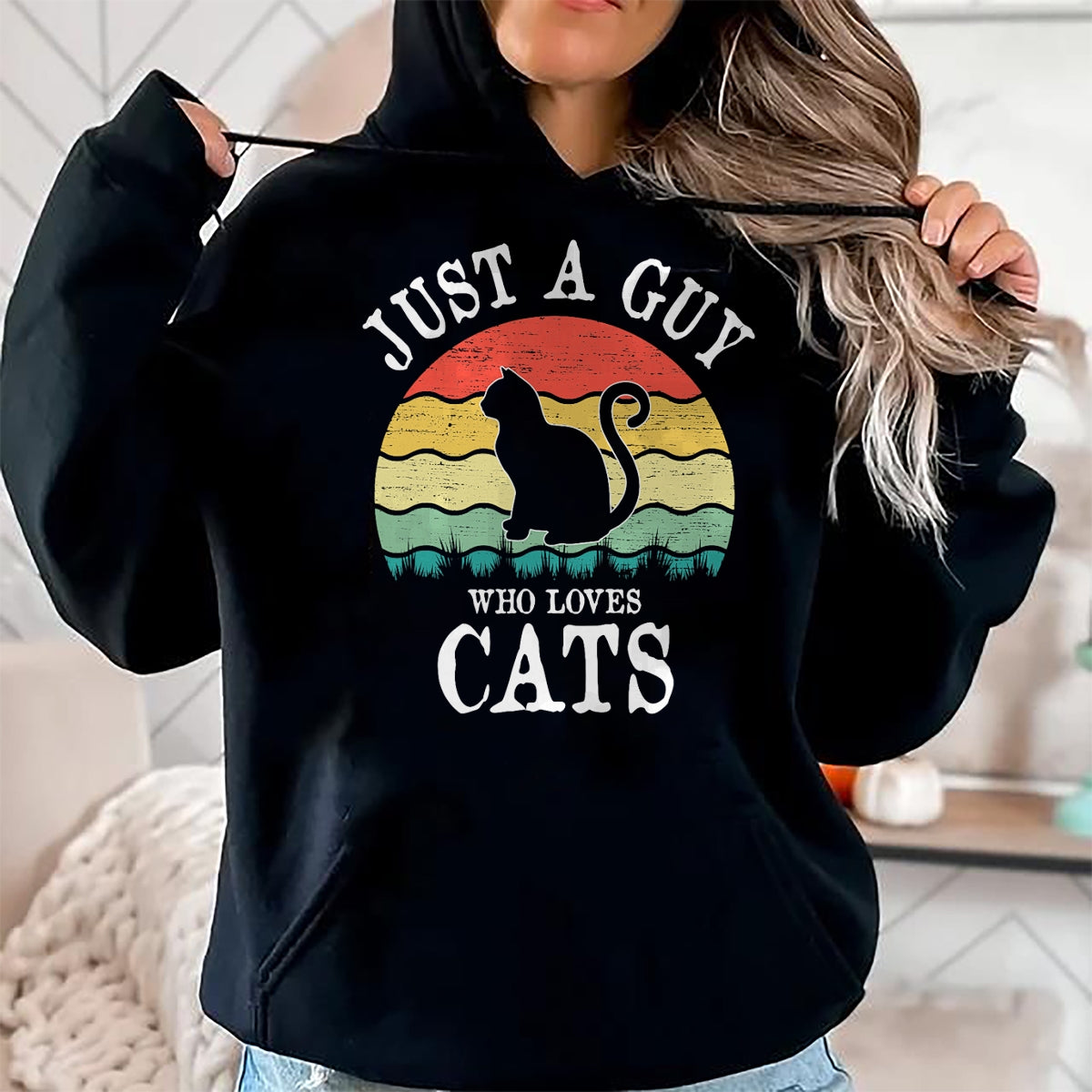 Cat Love Shirt, Funny Cat Lover Gift UnisexT-Shirt/Hoodie/Sweatshirt HLT00 - Just A Guy Who Loves Cats T-Shirt