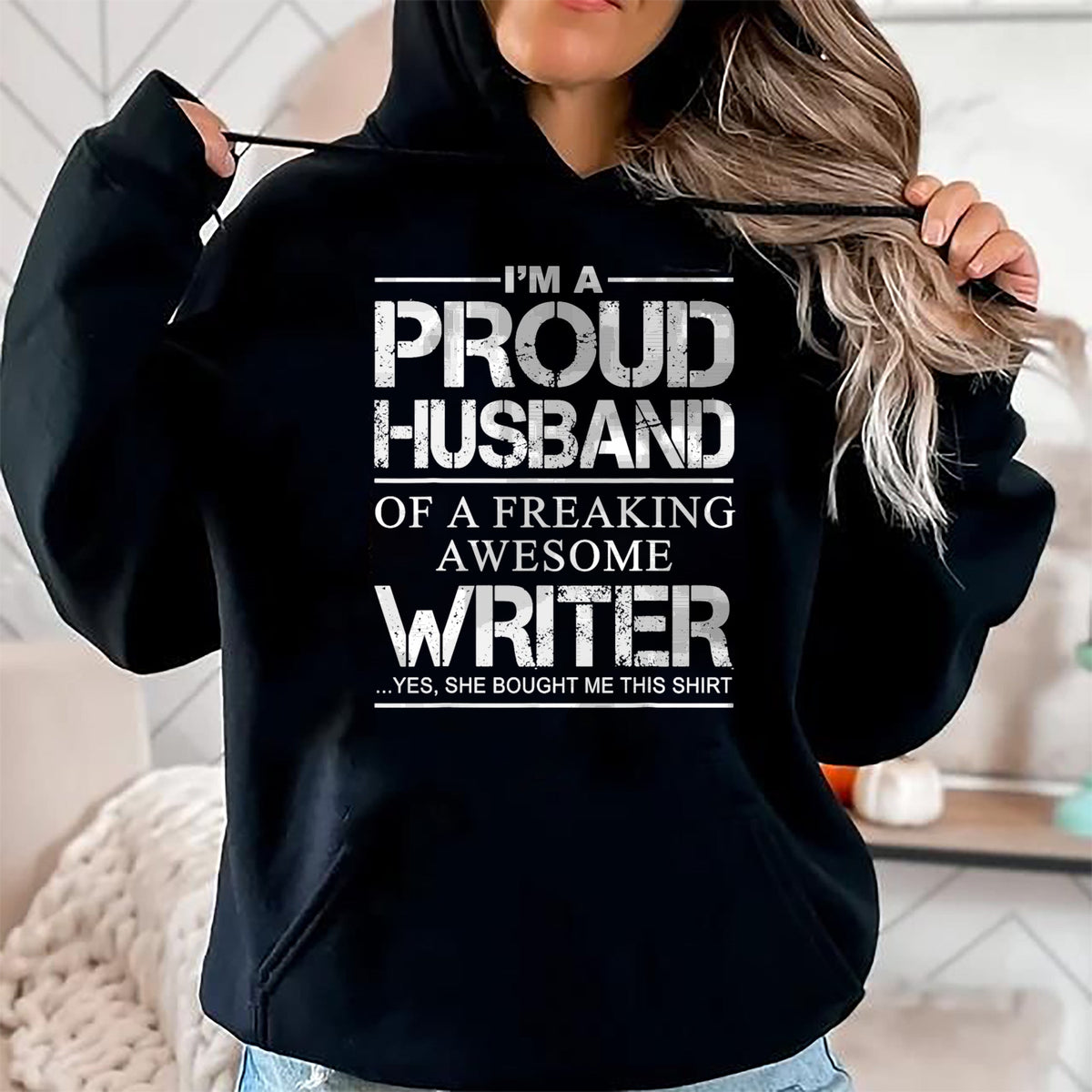Best Wife Shirt, Wife and Husband Unisex T-Shirt/Hoodie/Sweatshirt HLT00 - Mens Proud Husband Of Awesome Writer Tee Gift - Author's Husband T-Shirt