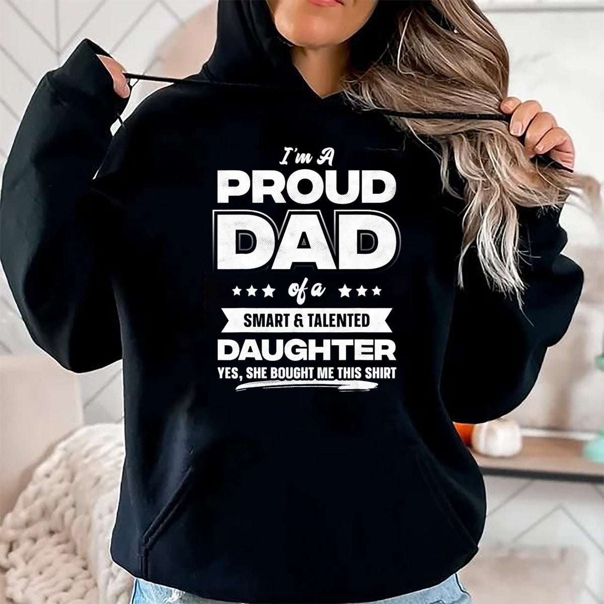 Gift for Dad Shirt, Funny Dad Unisex T-Shirt/Hoodie/Sweatshirt HLT00 – I_m A Proud Dad Shirt Gift From Daughter Funny Fathers Day T-Shirt