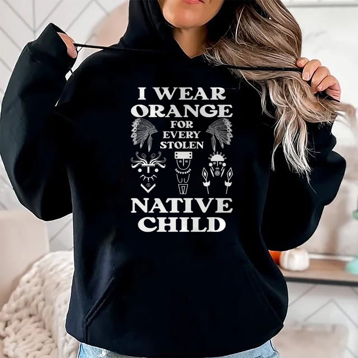 Native American T-Shirts, Vintage Native American Unisex T-Shirt/Hoodie/Sweatshirt HLT00 - I Wear Orange For Every American Native Child Indian Pride (3)