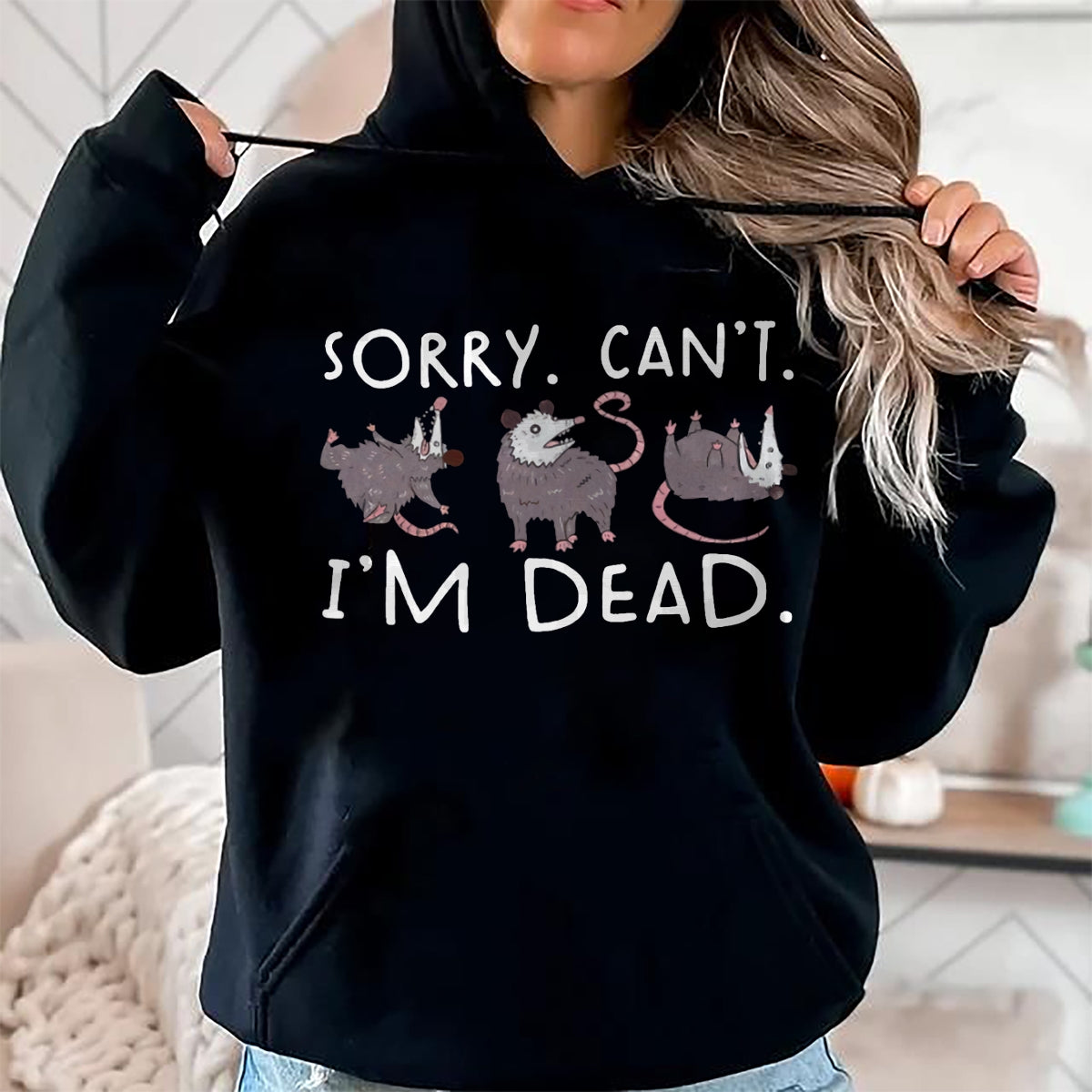 Best Thanksgiving Family Shirt , Funny Thanksgiving UnisexT-Shirt/Hoodie/Sweatshirt HLT00 - Sorry Can't Possum Dead Funny Opossum Fake Death Trash Meme T-Shirt