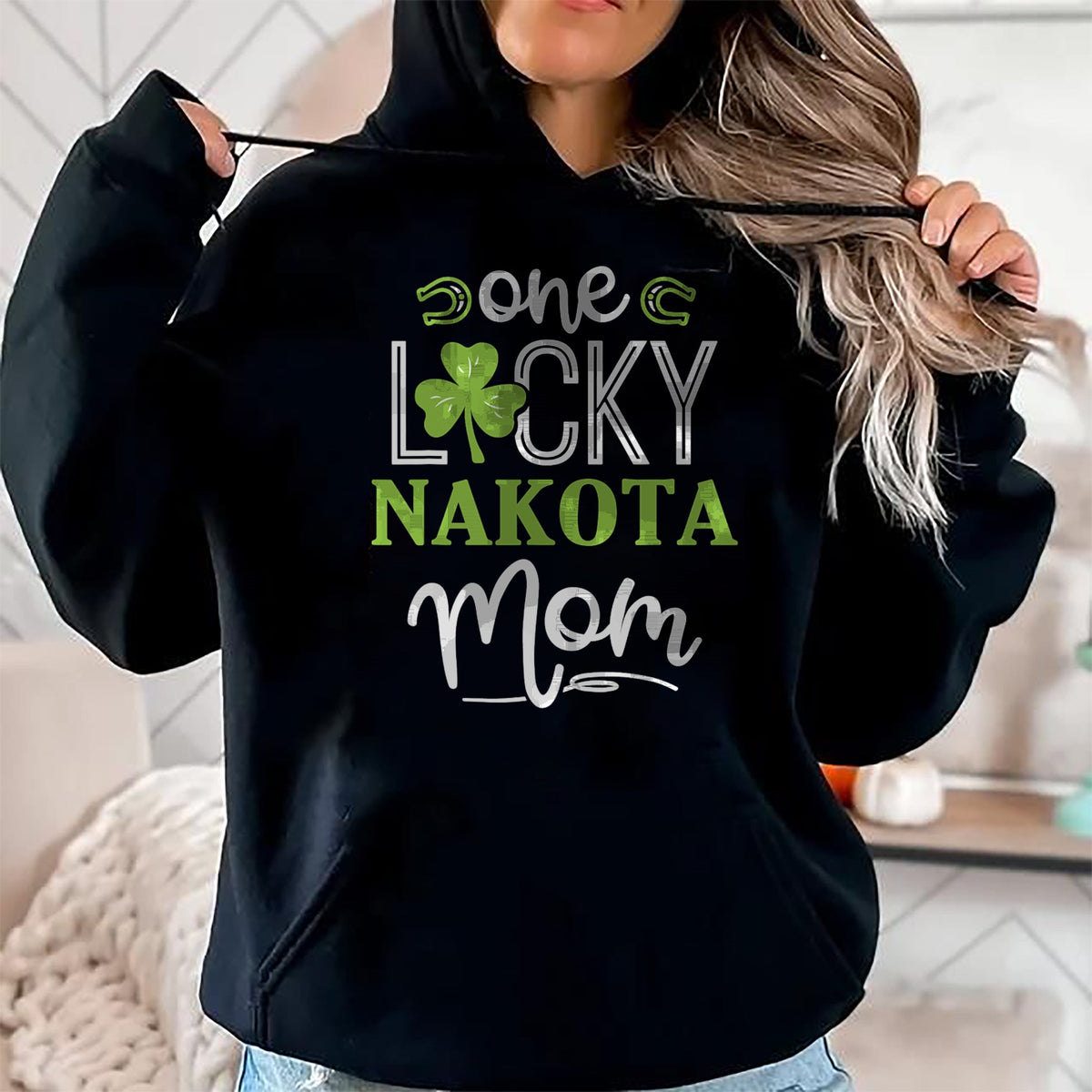 Gift for Mom Shirt, Funny Mom Unisex T-Shirt/Hoodie/Sweatshirt HLT00 - One Lucky Nakota Horse Mom Irish Horseback Riding T-Shirt