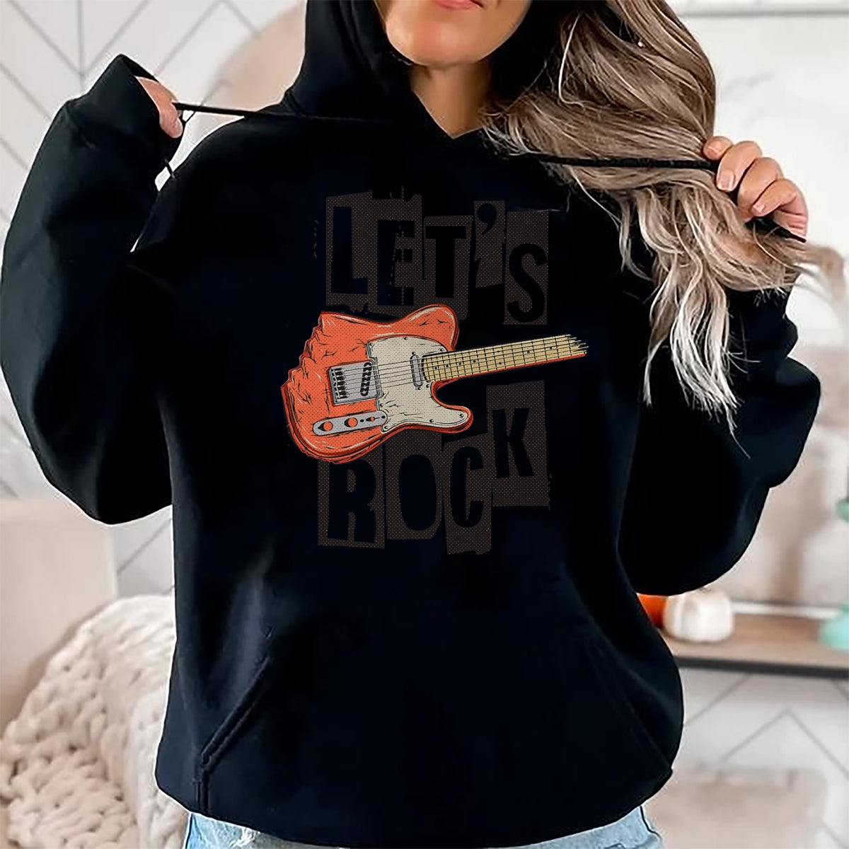 Guitar Lover Shirt, Funny Guitar UnisexT-Shirt/Hoodie/Sweatshirt HLT00 - Let_s Rock Electric Guitar Music Lover Band Guitarist Retro Vintage Tees T Shirts for Men and Women